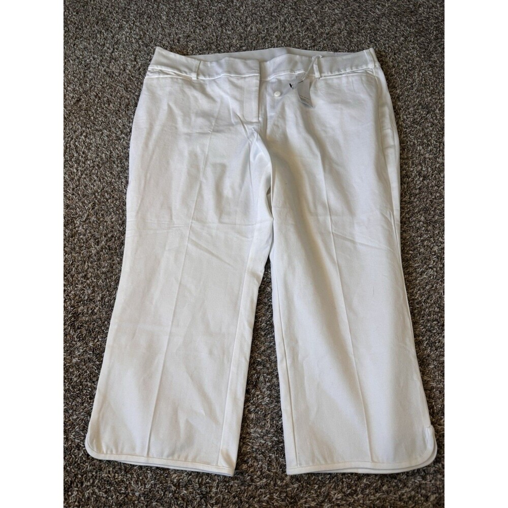 Lane Bryant The Allie Smart Stretch Pants Womens 22 White Crop Capri NWT